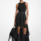 Georgette Smocked High-Low Dress