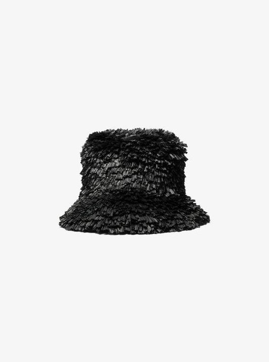 Oversized Hand-Stitched Fringe Bucket Hat