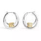 Two-Tone Signature Quilted Cube Double Hoop Earrings