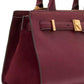 Deco Pebbled Leather and Suede Medium Satchel