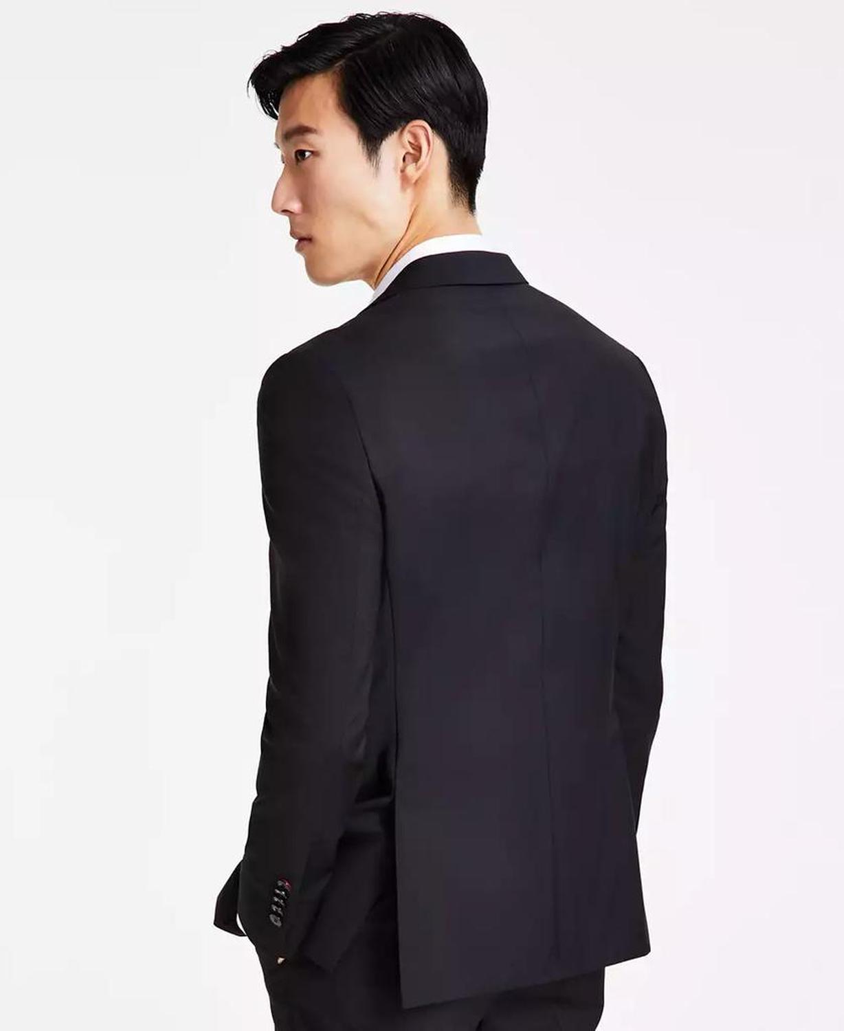 Boss Men's Modern Fit Black Wool Suit Jacket