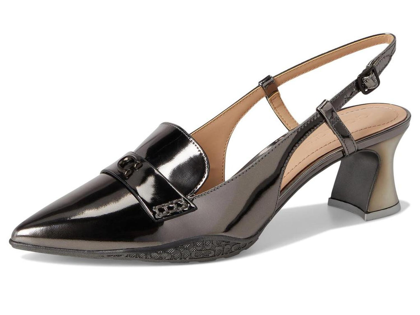 Nikola Metallic Leather Hybrid Slingback