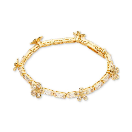 Gold-Tone Fleurette Tennis Bracelet