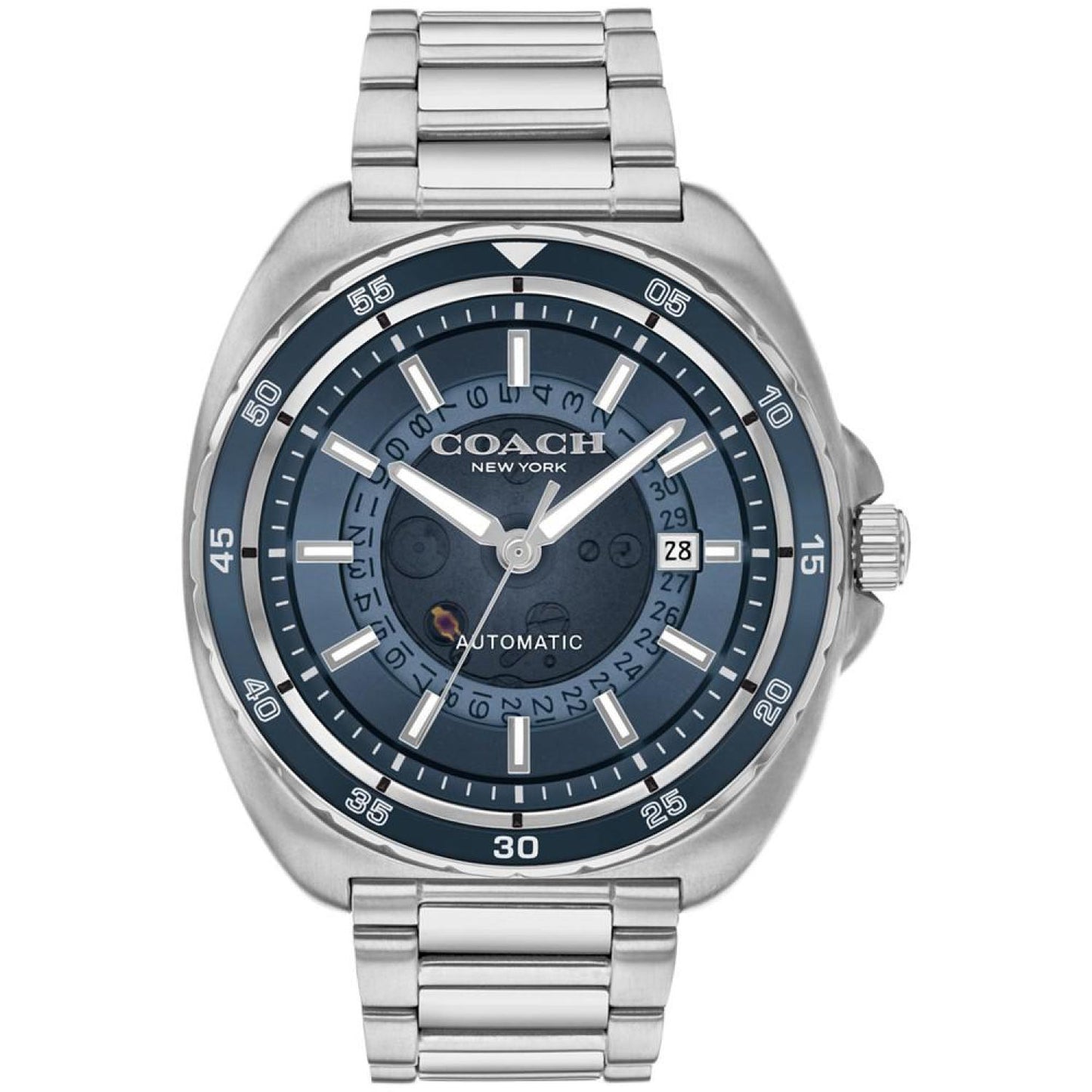 Men's Silver Charter Stainless Steel Watch 44.5mm