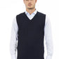 Alpha Studio Blue Viscose Men Vest