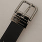 Dolce & Gabbana Elegant Black Leather Belt with Metal Buckle