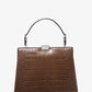 Simone Crocodile Embossed Leather Satchel