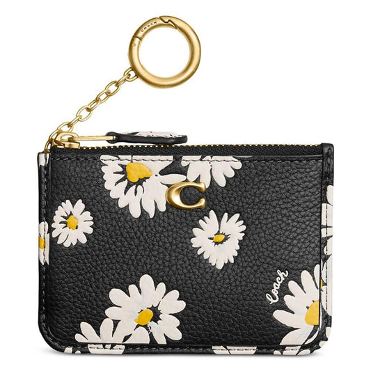 Mini Skinny Floral Print Leather ID Case