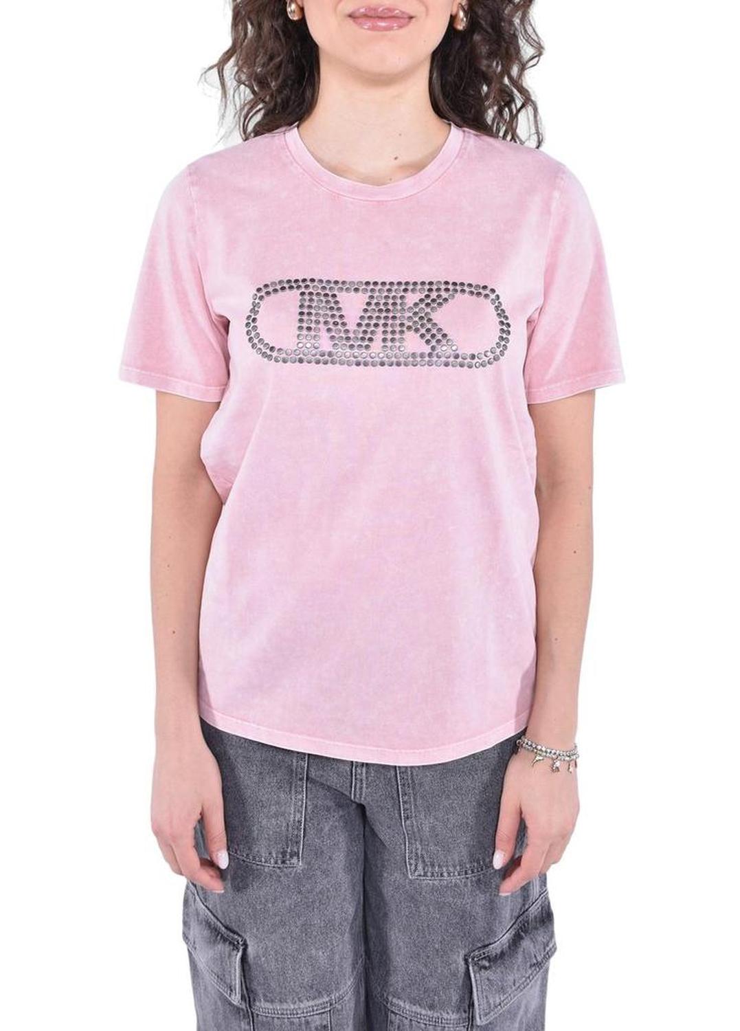 Michael Michael Kors Studded Garment-Dyed Cropped T-Shirt