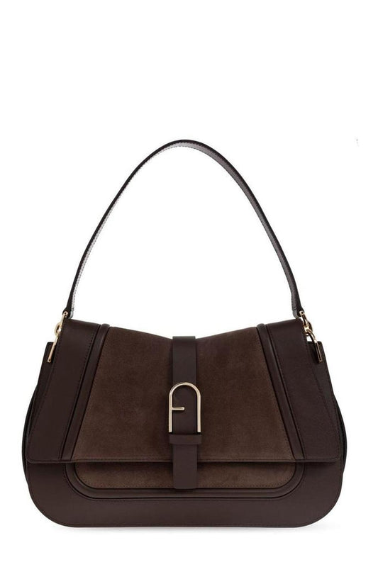 Furla Large Flow Foldover Top Shoulder Bag