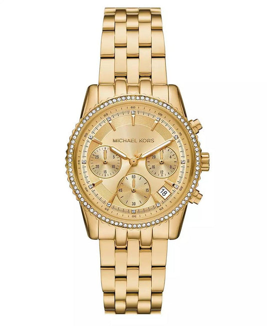 Women's Mini Ritz Chronograph Gold-Tone Stainless Steel Watch, 35mm