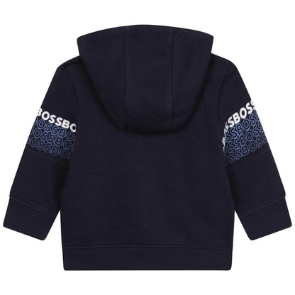 Navy Blue Logo Zip Up Top