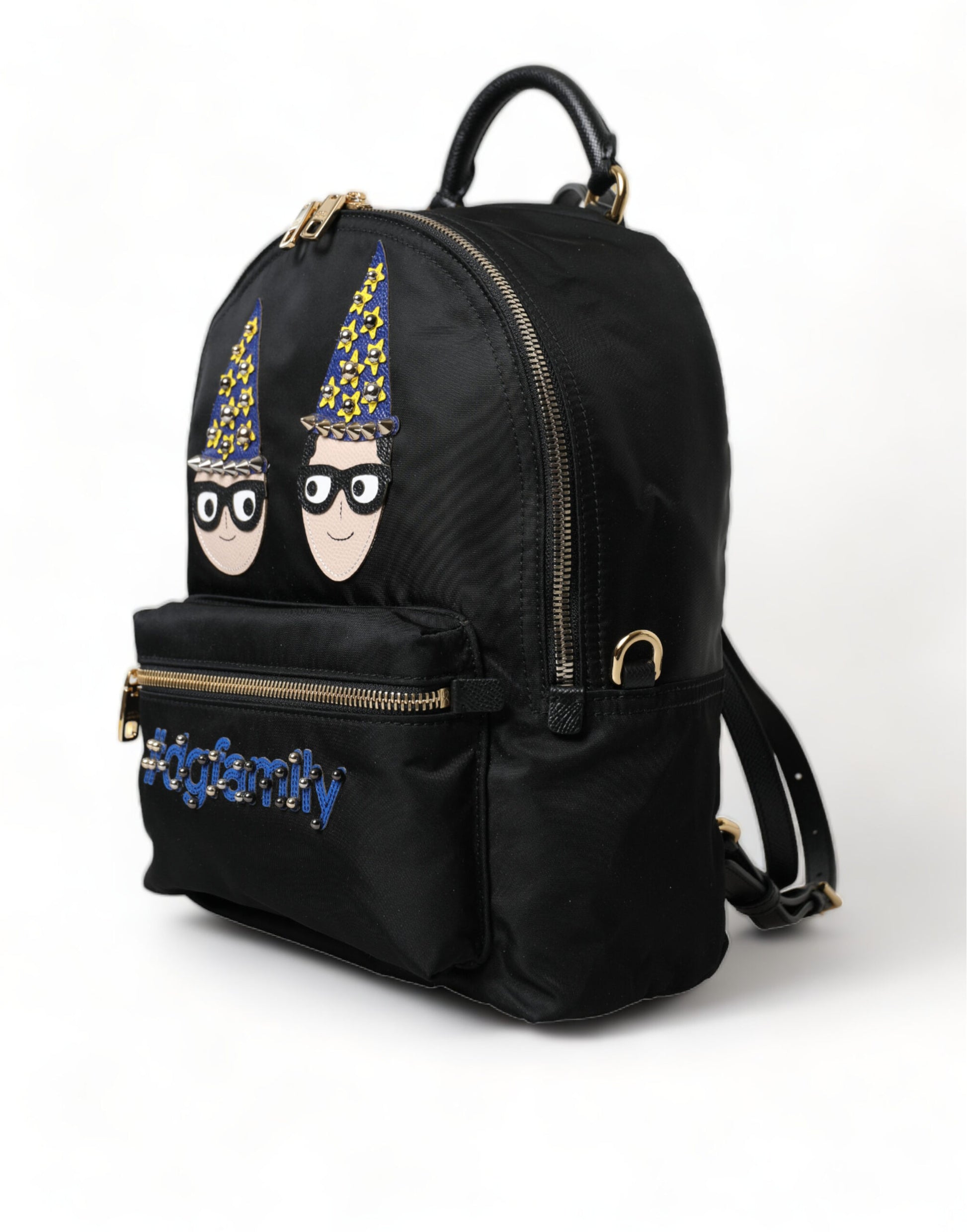 dolce and gabbana mini backpack Dolce & Gabbana Elegant Black Gold Detail Backpack