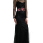 Dolce & Gabbana Floral Embroidery Tulle Long Evening Dress