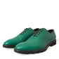 Dolce & Gabbana Elegant Green Leather Oxford Dress Shoes