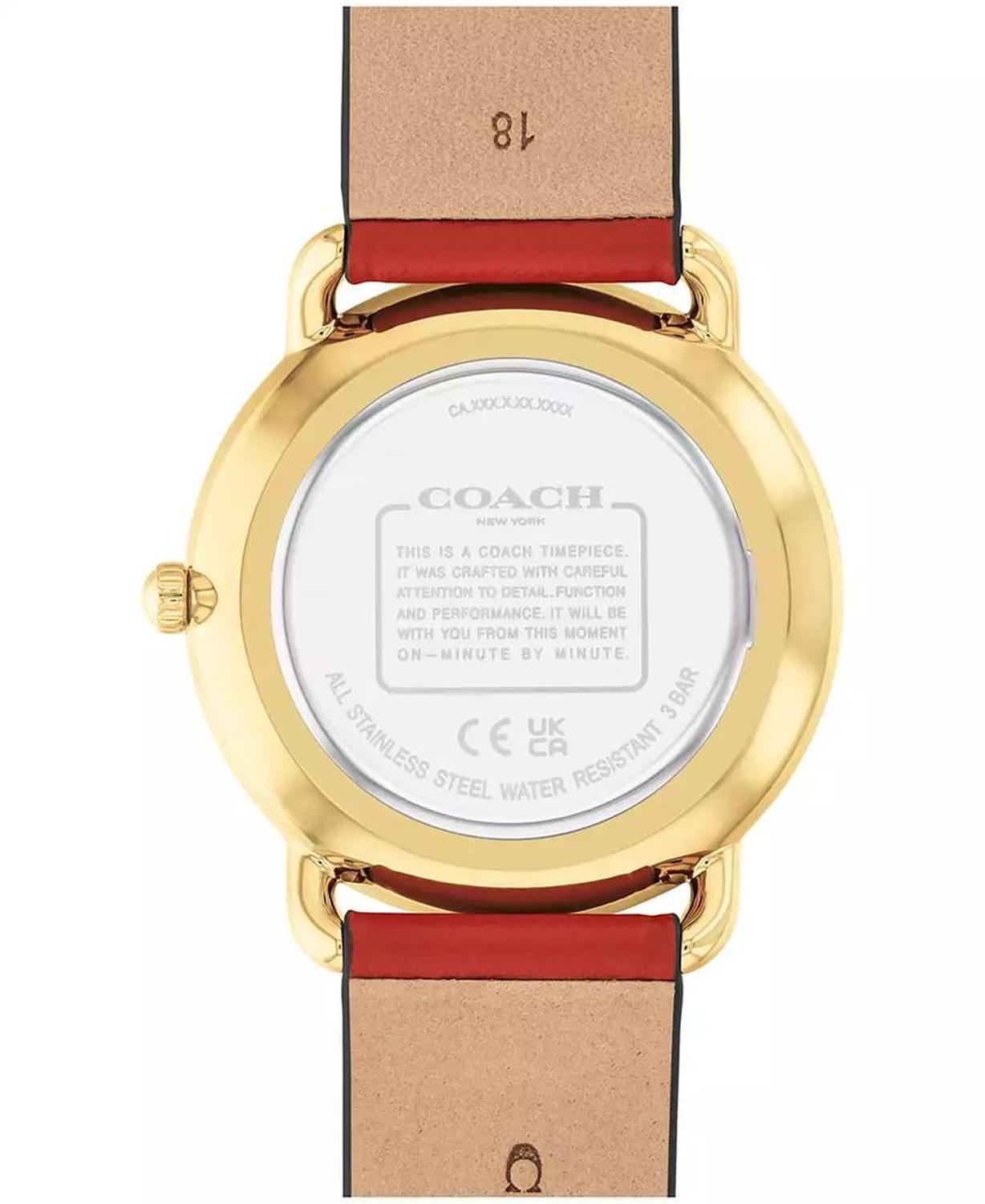 Women's Elliot Red Leather Strap Watch, 36mm