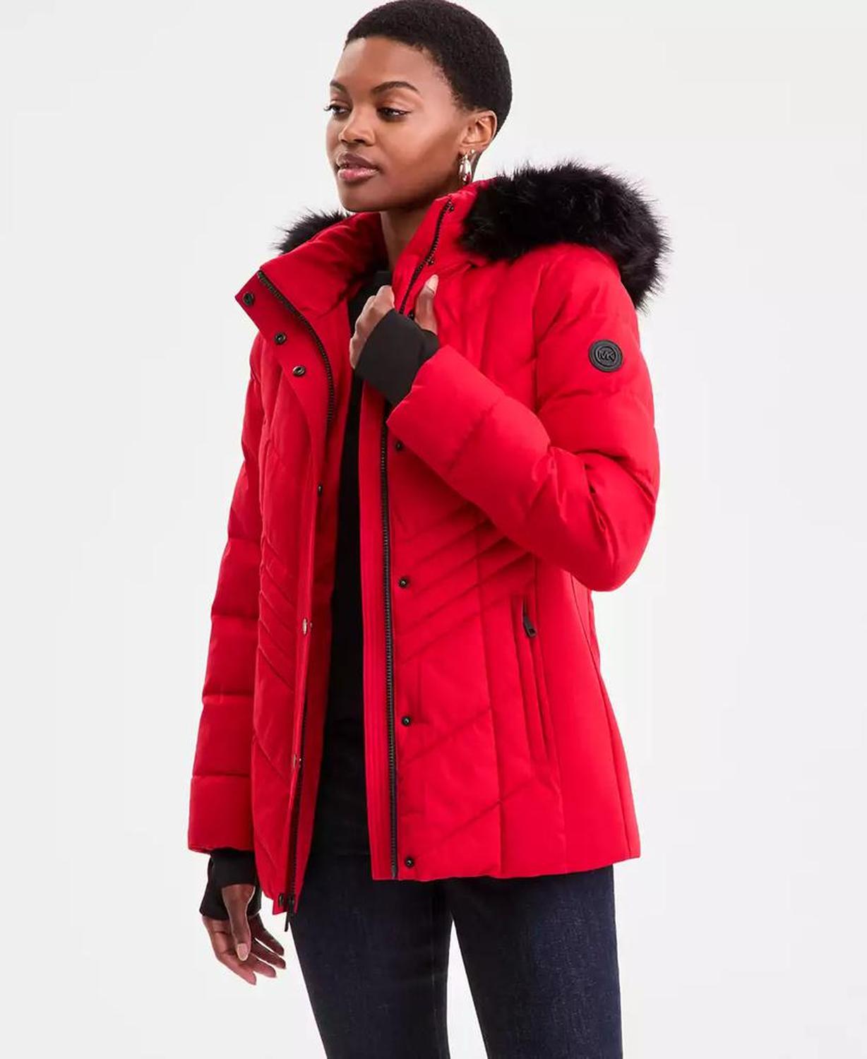 Women's Faux-Fur-Trim Hooded Puffer Coat, Exclusively at Macy's