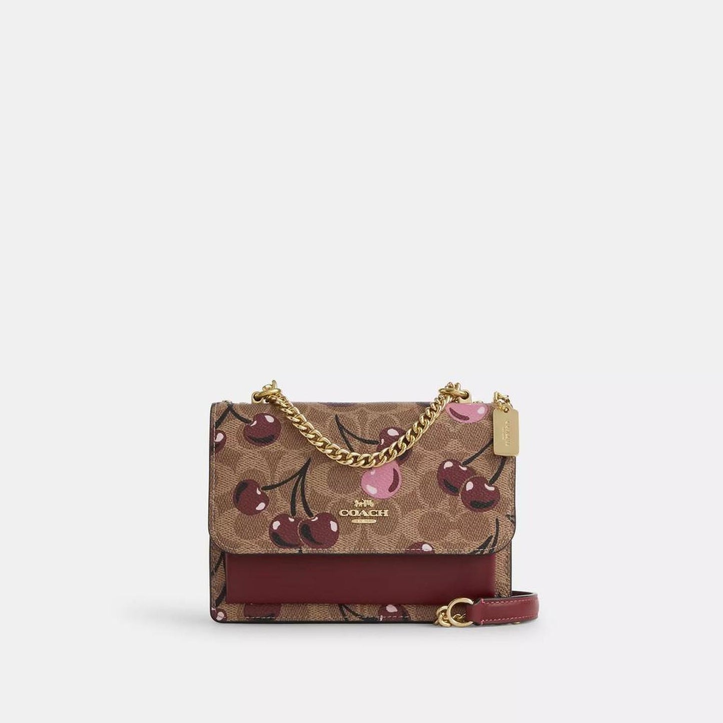 Mini Klare Crossbody Bag In Signature Canvas With Cherry Print