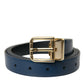 Dolce & Gabbana Elegant Blue Leather Belt with Metal Buckle
