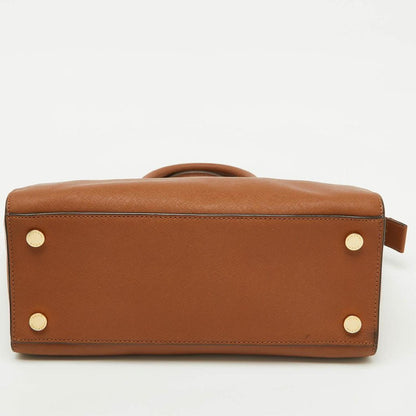 Michael Kors Brown Saffiano Leather Large Selma Satchel