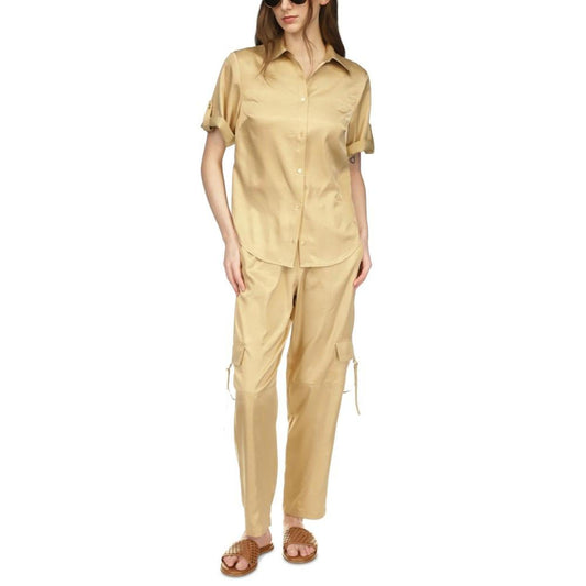 Women's Satin Button-Front Top