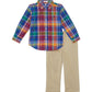 Plaid Cotton Shirt & Chino Pants Set (Infant)