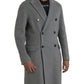 Dolce & Gabbana Gray Double Trench Coat Cashmere Jacket