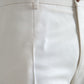Dolce & Gabbana White Wool Wide Leg Mid Waist Pants