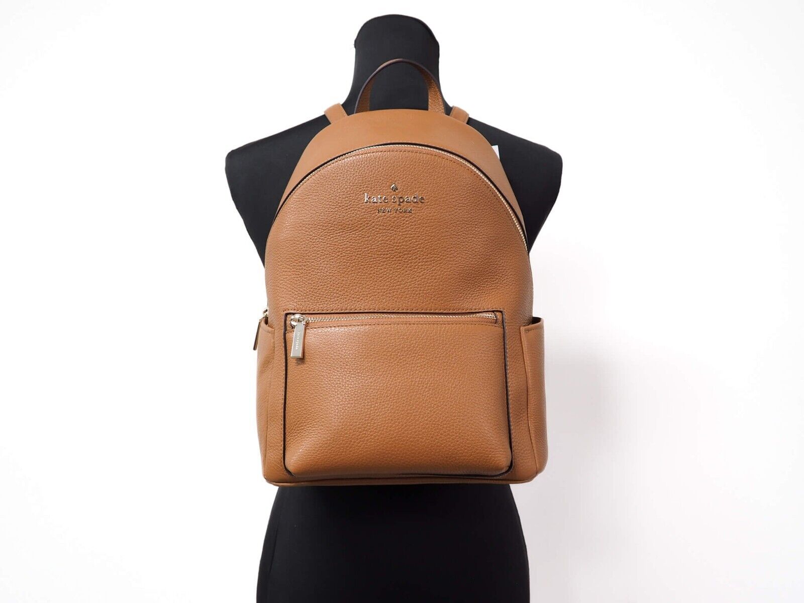 kate spade mini backpack brown Kate Spade Leila Medium Warm Gingerbread Pebbled Leather Backpack Book