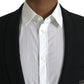 Dolce & Gabbana Black Crown Bee MARTINI Single Breasted Coat Blazer