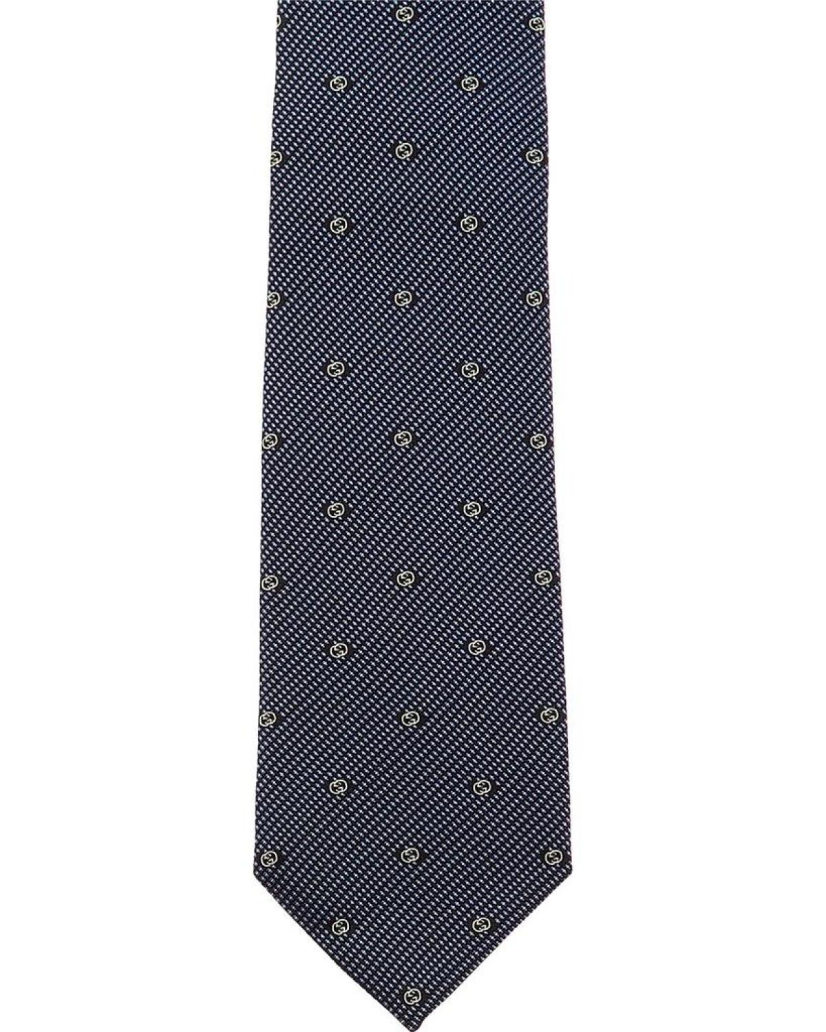 Gucci Navy Interlocking G Silk Tie