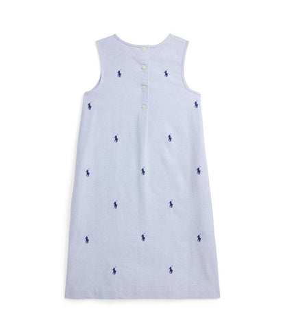 Polo Pony Cotton Oxford Dress (Big Kid)
