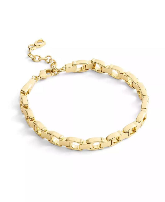 Gold Beveled Signature C Link Bracelet