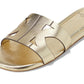 Duo Metallic Leather Slide Sandal