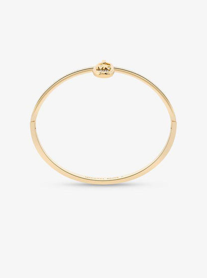 Precious Metal-Plated Pavé Lock Bangle