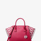 Avril Large Leather and Logo Jacquard Satchel