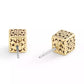 Gold Signature Quilted Cube Stud Earrings