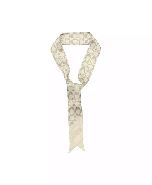 Textured Signature Print Silk Skinny Scarf