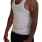Dsquared² White Cotton Linen Sleeveless Tank T-shirt