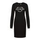 Love Moschino Chic Cotton Blend Logo Dress
