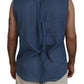 Dsquared² Blue Cotton Chain Embellishment Sleeveless Shirt