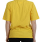 Dsquared² Yellow Logo Print Cotton Crewneck Easy Tee T-shirt