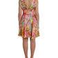 Dolce & Gabbana Multicolor Floral Silk A-Line Dress