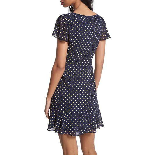 Womens Polka Dot Recycled Polyester Mini Dress