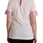 Dolce & Gabbana White Sartoria T-shirt Button Wide Collar Top