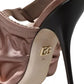 Dolce & Gabbana Pink Satin Slingback Heels Sandals Shoes