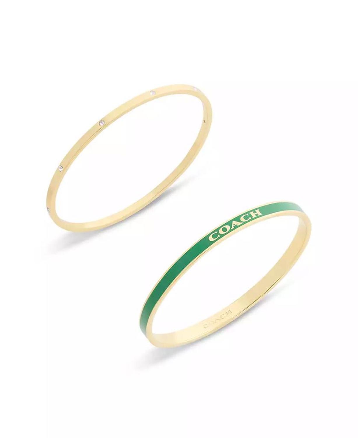 Gold Plated Duo Bangle Bracelet Set