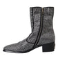 Dolce & Gabbana Black Rhinestone Crystal Chelsea Boots Shoes