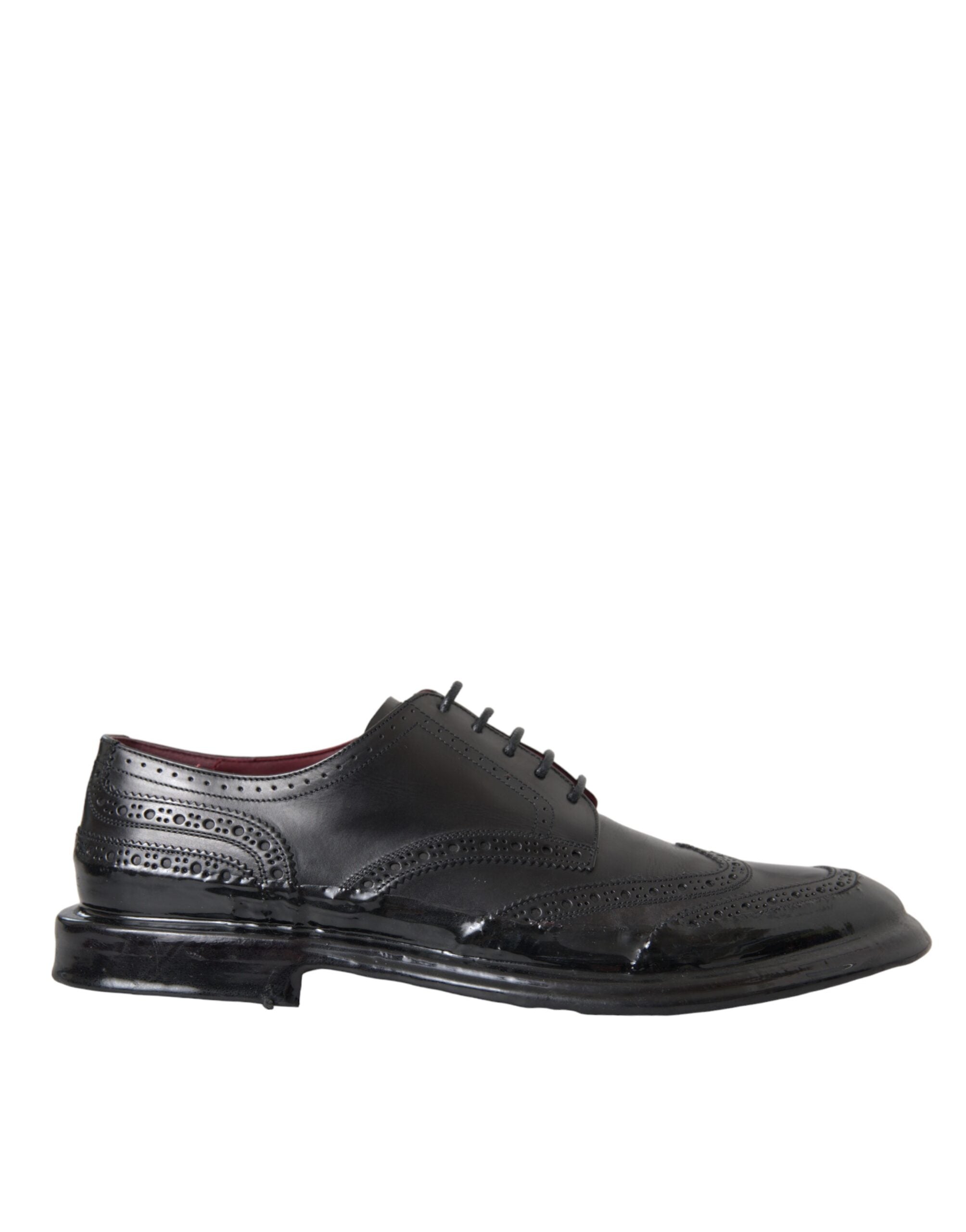 Dolce & Gabbana Black Leather Oxford Wingtip Formal Men Shoes Dolce & Gabbana Black Leather Oxford Wingtip Formal Men Shoes
