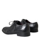 Dolce & Gabbana Black Leather Derby Formal Dress Men Shoes